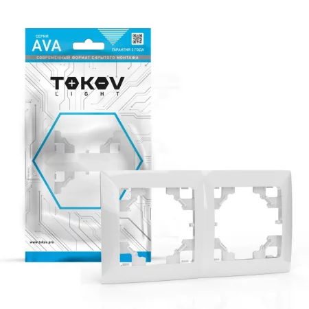 Рамка 2-м AVA бел. TOKOV LIGHT 