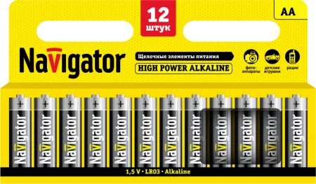 Элемент питания алкалиновый AA/LR6 94 782 NBT-NE-LR6-BP12 (блист.12шт) Navigator 