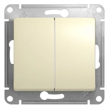 Переключатель проходной 2-кл. СП Glossa 10А IP20 (сх. 6/2) 10AX механизм беж. SE 