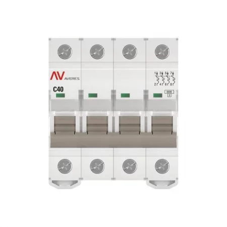 Выключатель автоматический модульный 4п C 40А 6кА AV-6 AVERES EKF 