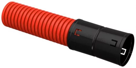 Труба гофрированная двустенная ПНД гибкая d75мм с муфтой красн. (уп.50м) IEK 