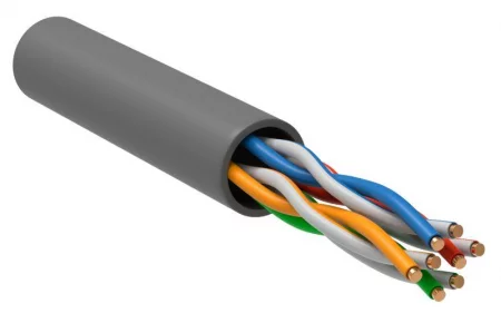 Кабель витая пара U/UTP кат.5E 4х2х24AWG solid PVC сер. (м) ITK 