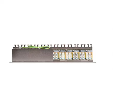 Патч-панель 19дюйм 1U 24 порта кат.6a (класс Ea) 500МГц RJ45/8P8C 110/KRONE T568B полный экран с органайзером метал. NIKOMAX 