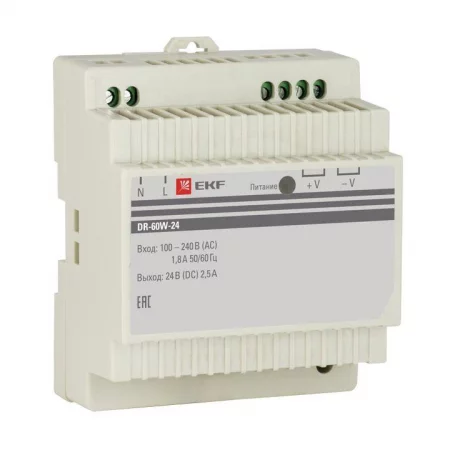 Блок питания 24В DR-60W-24 EKF 