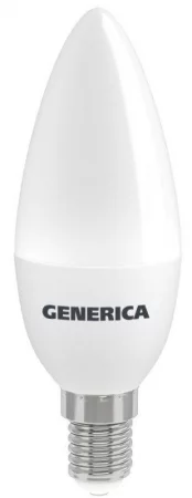 Лампа светодиодная C35 10Вт свеча 6500К E14 230В GENERICA 
