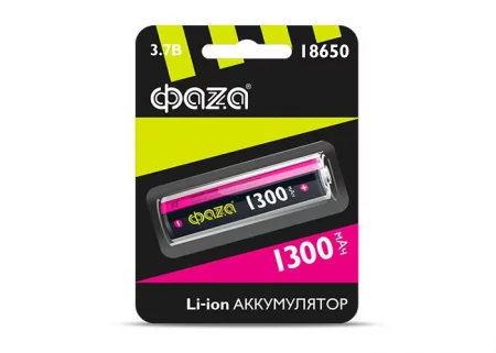 Аккумулятор 18650 3.7В Li-Ion 1300мА.ч без платы защиты BL-1 ФАZА 