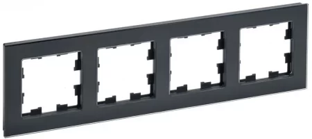Рамка 4-м BRITE РУ-4-2-БрЧ стекло черн. IEK 