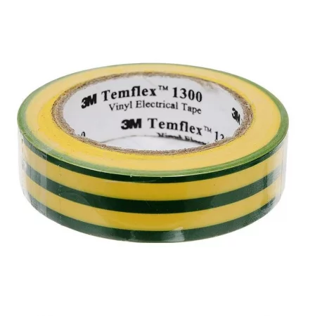 Изолента ПВХ 15мм Temflex 1300 желт./зел. (рул.10м) 3М 