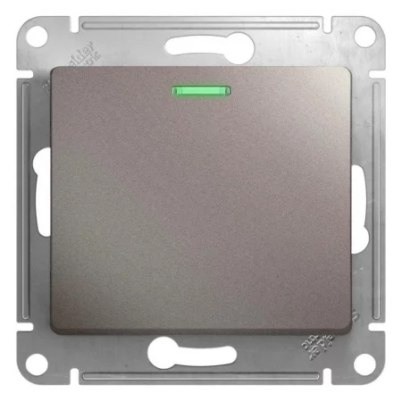 Выключатель 1-кл. СП Glossa 10А IP20 (сх. 1а) 10AX с подсветкой механизм платина SE 
