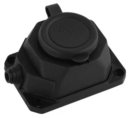 Колодка удлинителя 1-м с заземл. 16А IP44 K-1e-B-IP44 каучук черн. Эра 