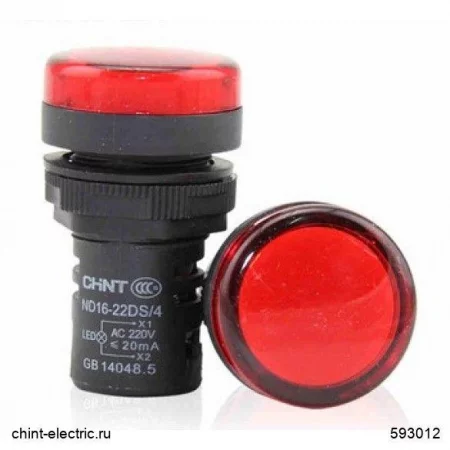 Индикатор ND16-22DS/4 красн. AC 230В (R) CHINT 