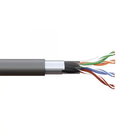 Кабель витая пара F/UTP кат.5E 4 пары 24 AWG solid внешн. LDPE черн. (м) TERACOM PRO EKF 