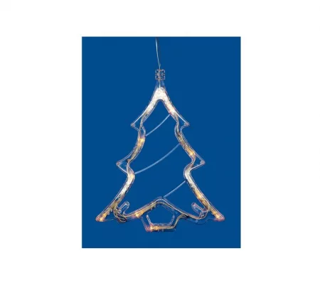 Фигура ULD-H1620-010/STA/3AAA WARM WHITE IP20 XMAS TREE Елочк 3AAA (не в/к) 18х19см подвес 10 LED провод прозр. Uniel 