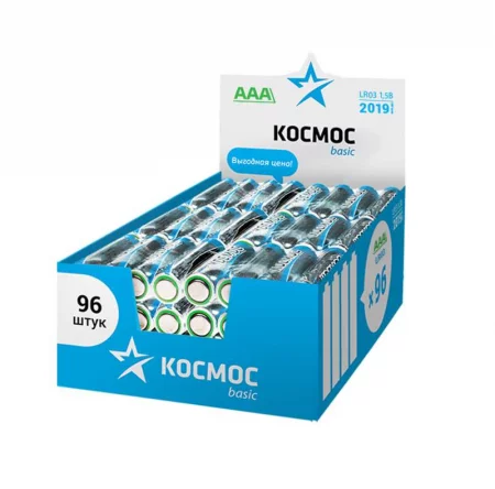 Элемент питания алкалиновый AAA/LR03 (уп.96шт) КОСМОС 