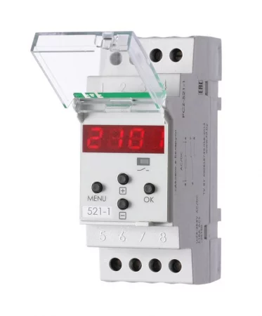 Реле времени PCZ-521-1 16А 24-264В AC/DC 1п IP20 1 канал-125 пар включ./выключ. суточн./недел. циклы монтаж на DIN-рейке (аналог ТЭ-15) F&F 