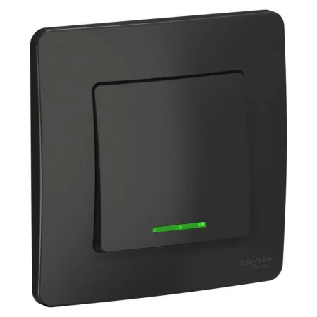 Выключатель 1-кл. СП Blanca 10А IP20 (сх. 1) 250В с подсветкой антрацит SE 
