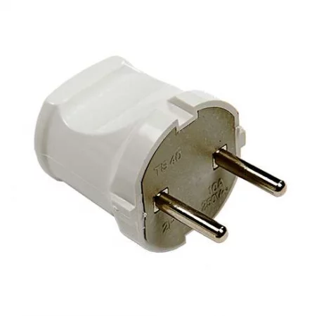 Вилка прямая 10А 4142 бел. ASD / IN HOME 