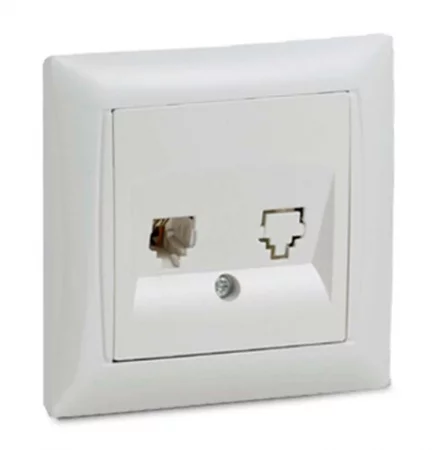 Розетка телефонная 1-м СП Valenzo 6034 16А IP20 бел. ASD / IN HOME 