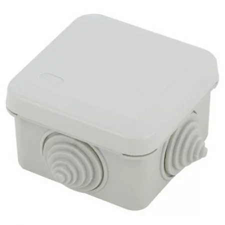 Коробка распаячная KORz-70-70-40-4gv открытой установки 70х70х40мм защелк. крышка 4 вставл. сальника IP55 Эра 