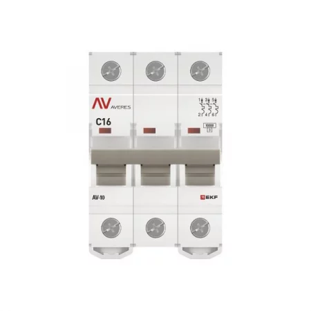 Выключатель автоматический модульный 3п C 16А 10кА AV-10 AVERES EKF 