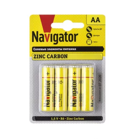 Элемент питания солевой AA/R6 94 758 NBT-NS-R6-BP4 (блист.4шт) Navigator 