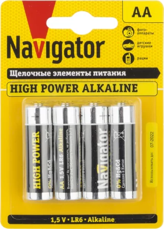 Элемент питания алкалиновый AA/LR6 94 753 NBT-NE-LR6-BP4 (блист.4шт) Navigator 
