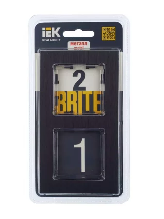 Рамка 2-м BRITE РУ-2-1-БрЧ металл черн. IEK 