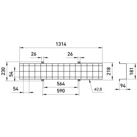 Решетка защитная SPO-BAR-1300-200 для светильников ДПО SPO (5/40) ЭРА 
