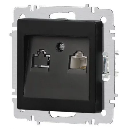 Розетка компьютерная 1-м СП Accent 6-303-05 RJ45 IP20 антрацит Intro 