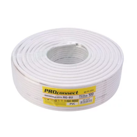 Кабель RG-6U (32%) 75Ом LIGHT Б (уп.100м) PROCONNECT 