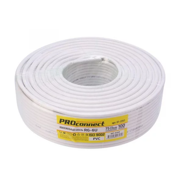Кабель RG-6U (32%) 75Ом LIGHT Б (уп.100м) PROCONNECT 