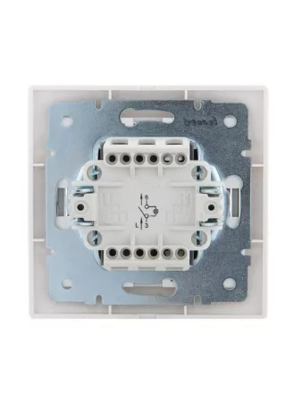 Выключатель 1-кл. СП Mira 10А IP20 с подсветкой с сер. вставкой бел. LEZARD 