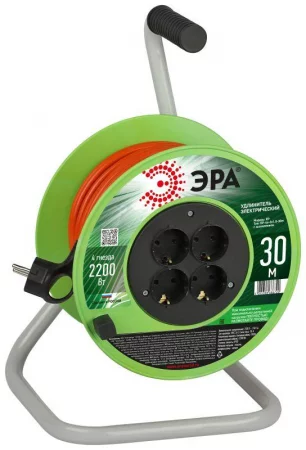 Удлинитель на катушке 4х30м с заземл. RP-4e-3х1.0-30m ПВС 3х1 Эра 