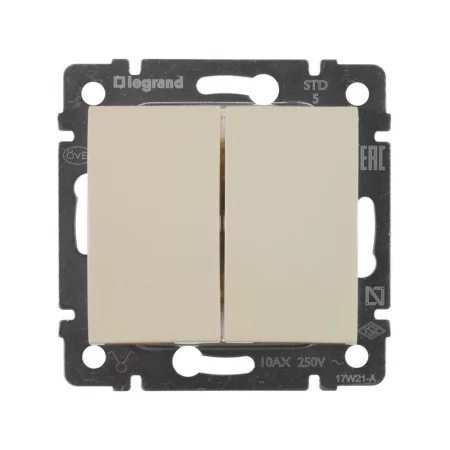 Выключатель 2-кл. СП Valena 10А IP31 250В механизм сл. кость IEK 