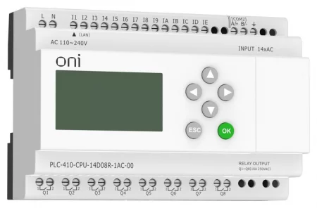 Модуль ЦПУ ПЛК 410 14 DI 8 RO 220В AC с Ethernet портом с экраном ONI 