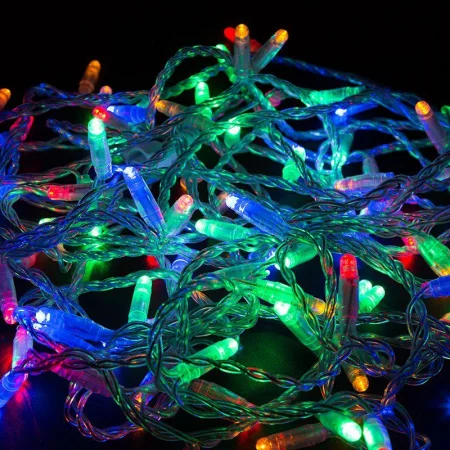 Гирлянда светодиодная "Нить" 10м 100LED мультиколор 10Вт 230В IP65 постоян. свечение провод ПВХ прозр. (нужен шнур питания 303-500-1) Neon-Night 