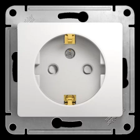 Розетка 1-м СП Glossa 16А IP20 с заземл. защ. шторки механизм бел. SE 