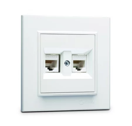Розетка компьютерная двойн. СП Karea 16А IP20 CAT 5 бел. Makel 