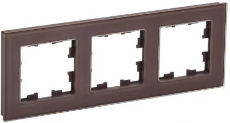 Рамка 3-м BRITE РУ-3-2-БрТБ стекло темн. бронза IEK 