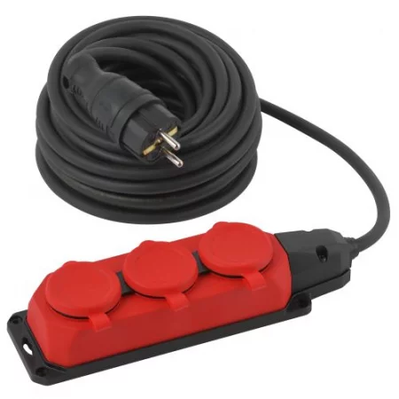 Удлинитель 3х10м с заземл. IP44 КГ 3х1.5 каучук UK-3e-3x1.5-10m-IP44(KG) Эра 