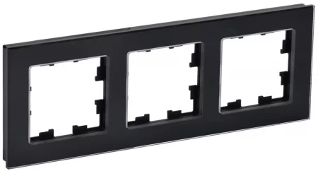 Рамка 3-м BRITE РУ-3-2-БрЧ стекло черн. IEK 