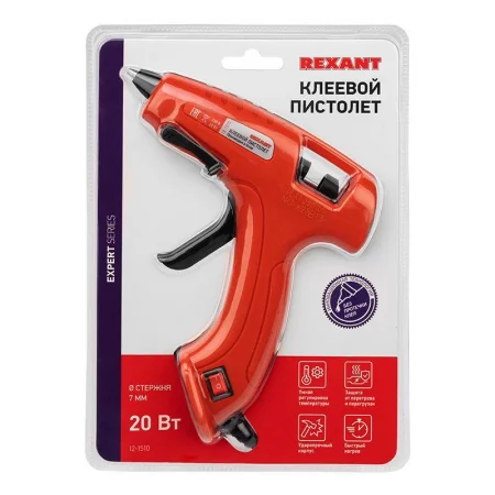 Пистолет клеевой 20Вт ЭКСПЕРТ (блист.) Rexant 