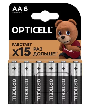 Элемент питания алкалиновый AA/LR6 (блист. 6шт) Basic Opticell 