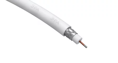 Кабель коаксиальный RG-6U CCS/оплетка Al 64проц. PVC Simple 75Ом бел. (м) Эра 