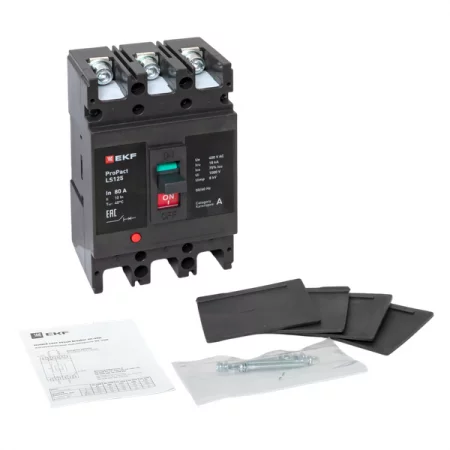 Выключатель автоматический 3п 80А 18кА LS125 ProPact EKF 