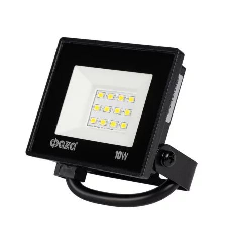 Прожектор светодиодный СДО-20 10Вт 6500К IP65 230В BL ДО прозр. закален. стекло ФАZА 