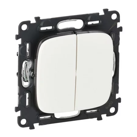 Механизм переключателя 2-кл. СП Valena Allure 10А IP20 250В с лиц. панелью безвинт. зажимы бел. Leg 