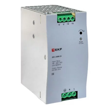 Блок питания на DIN-рейку 240Вт Uвх ~ 220В AC Uвых - 24В DC постоянного тока EKF 