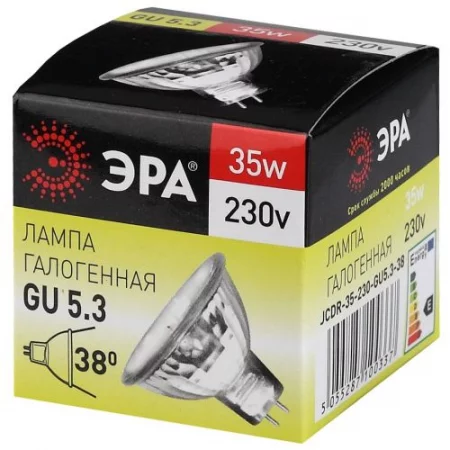 Лампа галогенная GU5.3-JCDR (MR16) -35W-230V-Cl ЭРА 