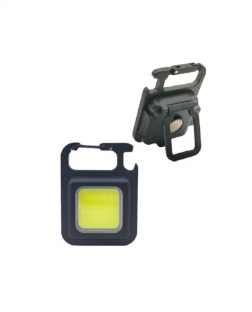 Фонарь-брелок аккумуляторный походный кемпинг 6Вт COB LED Li-po 502030 200мА.ч USB-шнур type C корпус ABS-пластик алюм. открывалка магнит на корпусе карабин регулируемая подставка КОСМОС 